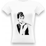 Tričko s potiskem Audrey Hepburn bílá – Zboží Mobilmania