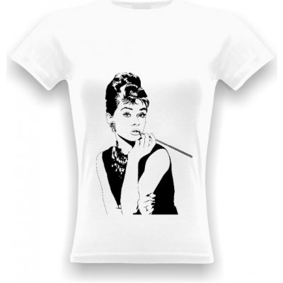Tričko s potiskem Audrey Hepburn bílá