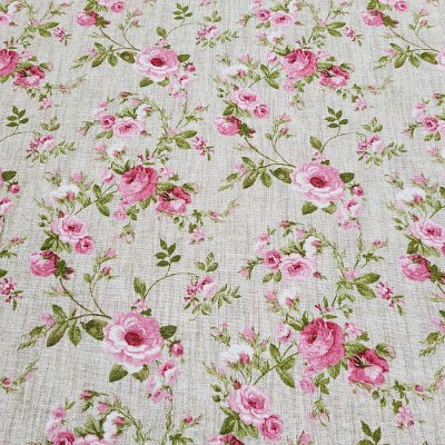 Dekorační látka RŮŽE EVA režná šíře 140 cm – Zboží Dáma