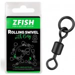 ZFISH Obratlík Rolling Swivel With Ring Black Matt vel. 8 10 ks – Zboží Dáma