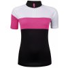 Cyklistický dres Force VIEW krátký rukáv črn-bílo-růžový dámský