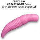 Crazy Fish Trout Baby Worm MF Sinking 3 cm 53 White pink Sýr 12 ks