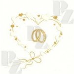 Pol-Mak papírové ubrousky svatební srdce zlaté 33x3x20 SLSL 000802 – Zboží Dáma