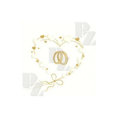 Pol-Mak papírové ubrousky svatební srdce zlaté 33x3x20 SLSL 000802 – Zboží Dáma