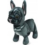 francouzský buldoček černý s obojkem stojící 30 cm – Zboží Dáma