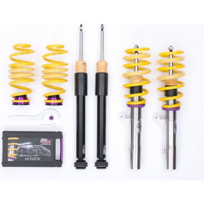 KW Výškově stavitelný podvozek V2 s nastavitelnou tuhostí pro Škoda Octavia III (5E3, NL3, NR3) max zatížení PN 926 - 1090 kg s průměrem př. tlumiče 55 mm, s víceprvkovou zad. nápravou, bez DCC | Zboží Auto