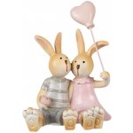 Clayre & Eef Dekorace králíčci s balónkem srdce - 8*6*10 cm – Hledejceny.cz