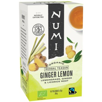 Numi Bio zelený čaj s bylinkami bez kofeinu Ginger Lemon 18 sáčků