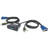 KVM přepínače Manhattan 151245 2-Port Mini KVM Switch, USB, Audio, černý