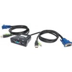 Manhattan 151245 2-Port Mini KVM Switch, USB, Audio, černý