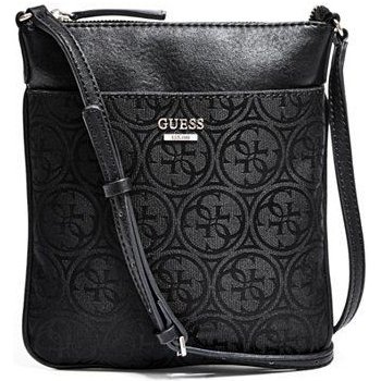 Guess Leeza Quattro G Jaquard crossbody černá