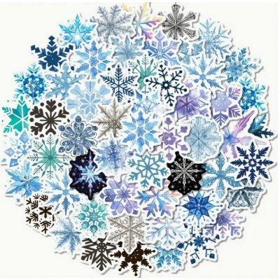 Set 50 samolepek sněhová vločka (3) – Zboží Živě