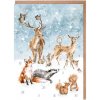 Přání Wrendale Designs Přání s adventním kalendářem Wrendale Designs "A Winter Wonderland" - Zima v lese