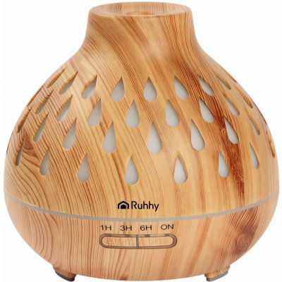 Ruhhy 26633 Aroma difuzér a zvlhčovač vzduchu RGB 400 ml světle hnědý – Zboží Mobilmania