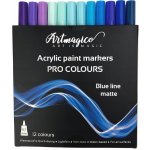 Artmagico Pro Blue Line akrylové fixy modré odstíny 12 ks – Zboží Dáma