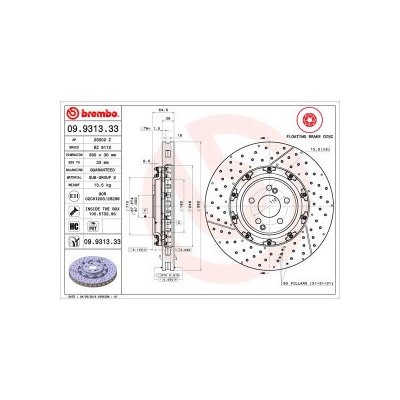 BREMBO brzdový kotouč 09.9313.33 | Zboží Auto