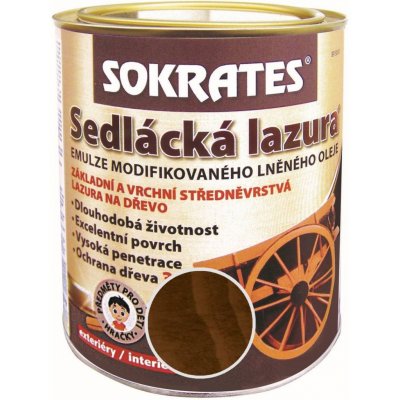 Sokrates Sedlácká lazura na dřevo 0,7 kg ořech tmavý – Sleviste.cz