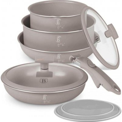 BERLINGERHAUS Sada nádobí s titanovým povrchem 9 ks Taupe Collection BH-8255 – Zboží Mobilmania