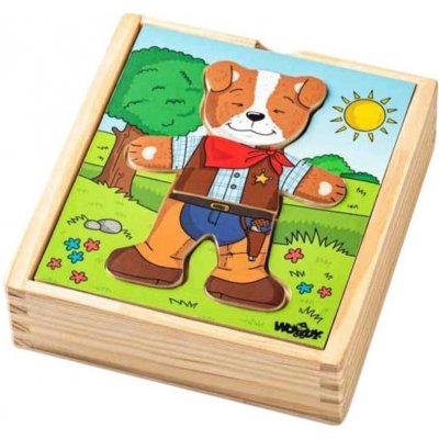 Woody puzzle šatní skříň Pejsek 18 dílů – Zbozi.Blesk.cz