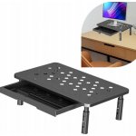 Podstavec pod monitor s výsuvným šuplíkem, nastavitelný, 37x23,5x3,5 cm – Zboží Živě