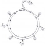 CrysTalp Něžný dvojitý náramek z oceli Butterfly 22185.E – Zboží Dáma