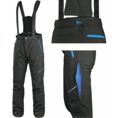 CXS Kalhoty TRENTON zimní softshell pánské černo-modré – Zboží Mobilmania
