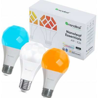 Nanoleaf LED žárovka Essentials Smart A19 Bulb E27 3 Pack NL45-0800WT240E27-3P – Sleviste.cz