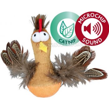 Trixie Bobo kuře s peřím, catnipem a zvukem na mikročip 10 cm