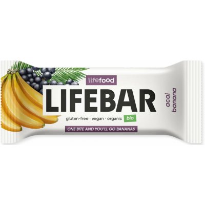 LIFEFOOD Tyčinka Lifebar banánová s acai RAW BIO 40 g – Hledejceny.cz