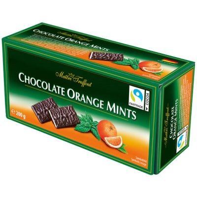Maitre Truffout Hořká čokoláda s krémovou náplní z máty a pomeranče 200g – Zboží Mobilmania