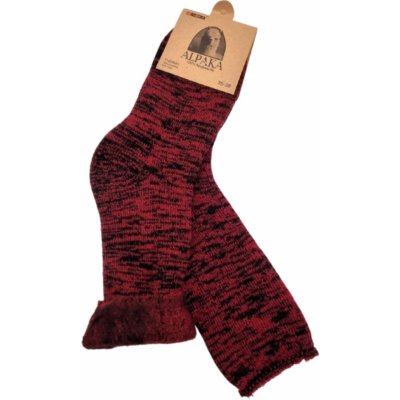Alpaca dámské vlněné ponožky bordo
