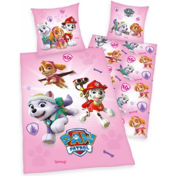 Herding povlečení Paw Patrol růžové bavlna 140x200 70x90