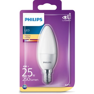 Philips svíčka, 4W, E14, teplá bílá