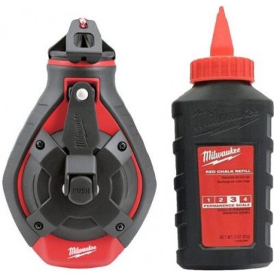 MILWAUKEE 4932498391 značkovací šňůra se silným lankem, 30m, navíjení 6:1, celokovové tělo, červená 4932498391 – Zboží Mobilmania