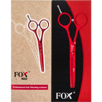 Fox Color Classic Red Profesionální nůžky na vlasy 5,5´