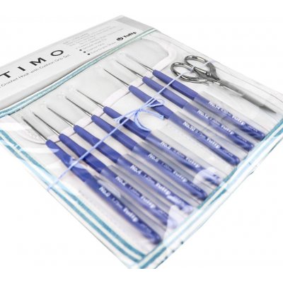 Tulip Etimo royal - sada háčků vel. 0,5 - 1,75 se stříbrnými nůžkami – Zboží Dáma