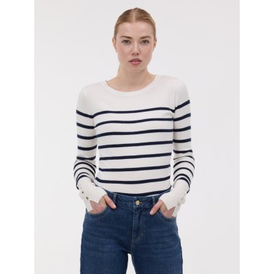 ORSAY Tmavě modrý dámský pruhovaný svetr – Zboží Mobilmania