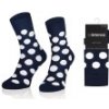 Intenso elegantní pánské vysoké ponožky Vzor 9 Puntíky tmavě modré