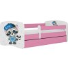 Postel Kocot Kids Babydreams mýval růžová se šuplíky s matrací