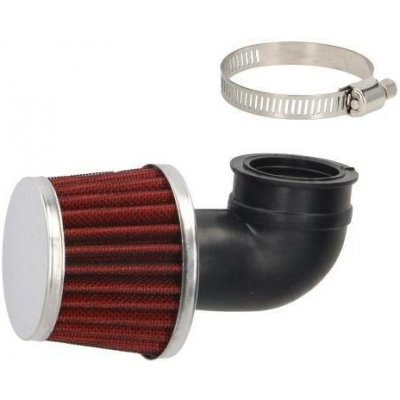Univerzální vzduchový filtr konus 90° CHROM - červený 28/34 mm – Hledejceny.cz