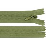 Spirálový zip skrytý šíře 3 mm, délka 22 cm - khaki – Hledejceny.cz