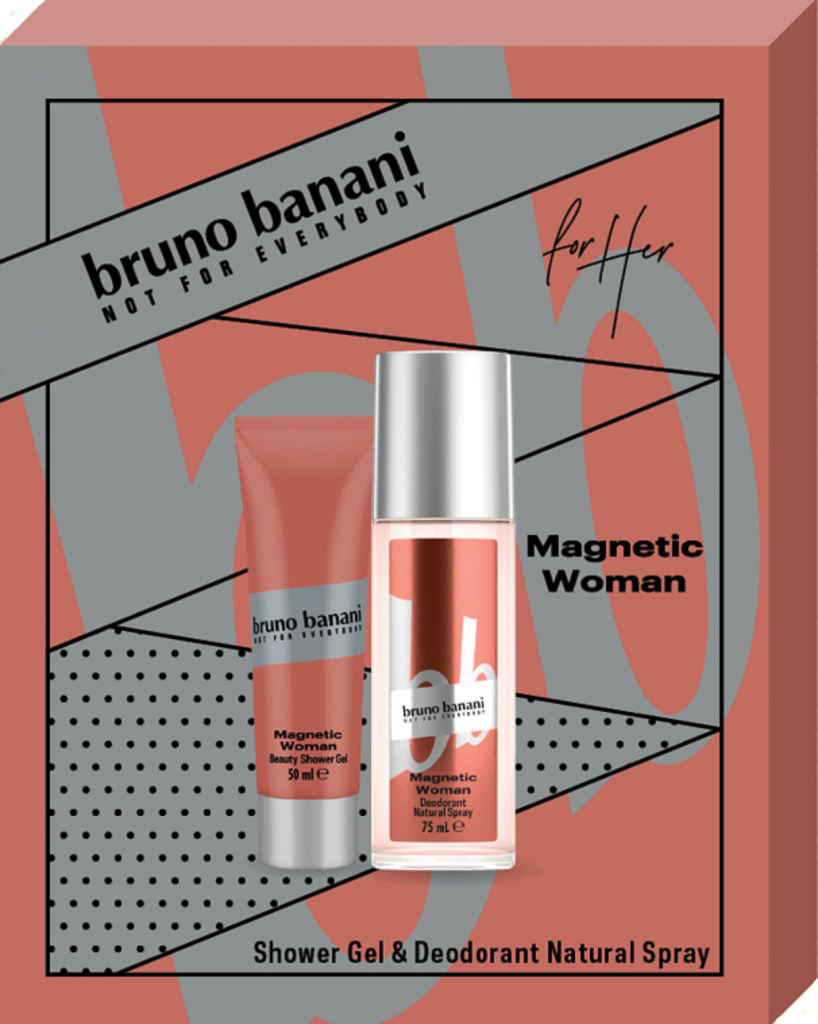 Bruno Banani Magnetic Woman parfémovaný deodorant sklo 75 ml + sprchový gel 50 ml