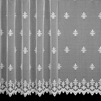 Českomoravská textilní žakárová záclona V817, ornamenty,, s bordurou, bílá, výška 160cm (v metráži) – Zboží Mobilmania