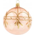 Bella Rose Skleněná vánoční ozdoba Baňka Růžová Lesk 3 růžová barva sklo – Zboží Dáma