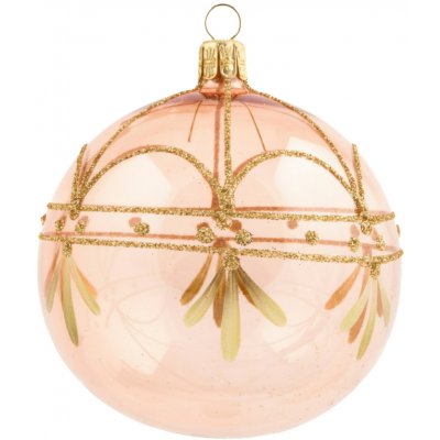 Bella Rose Skleněná vánoční ozdoba Baňka Růžová Lesk 3 růžová barva sklo – Zboží Dáma