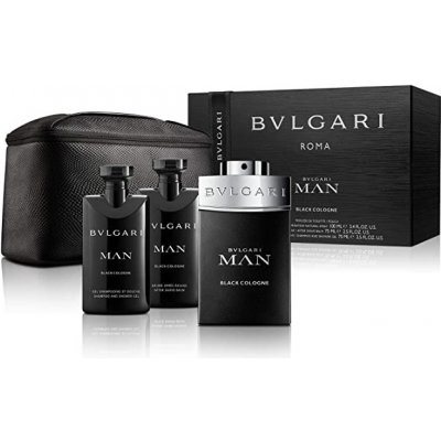 Bvlgari Man Black Cologne EDT 100 ml + voda po holení 75 ml + sprchový gel 75 ml + etue dárková sada – Zboží Mobilmania