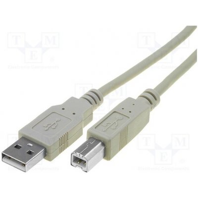 Digitus AK-300105-050-E USB 2.0, USB A vidlice, USB B vidlice, niklovaný, 5m, šedý – Zbozi.Blesk.cz