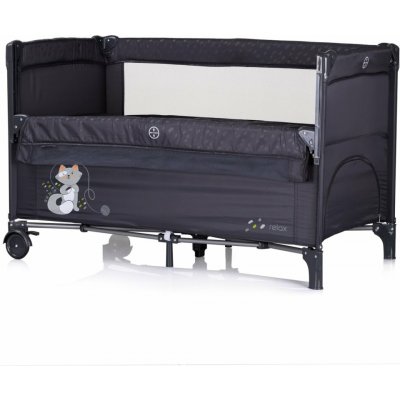 Chipolino Postýlka cestovní se sklopnou bočnicí Relax Anthracite – Zbozi.Blesk.cz