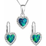 Pavona Srdíčková souprava šperků s krystaly Preciosa 39161.1 & green s.opal – Zboží Dáma