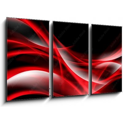 Obraz 3D třídílný - 90 x 50 cm - Creative Art Red Light Fractal Waves Abstract Background Kreativní umění červené světlo fraktální vlny abstraktní pozadí – Zboží Mobilmania